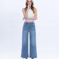 Front product images of Serene Promise - High Rise Comfort Waistband Crop Wide Leg Jeans