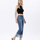 Right 45 degrees product image of Blissful Reflections - High Rise Cuffed Crop Straight Jeans