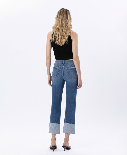 Back product images of Blissful Reflections - High Rise Cuffed Crop Straight Jeans
