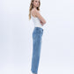 Right side product images of Vital Horizon - High Rise Frayed Hem Crop Straight Jeans