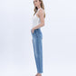 Left side product images of Vital Horizon - High Rise Frayed Hem Crop Straight Jeans