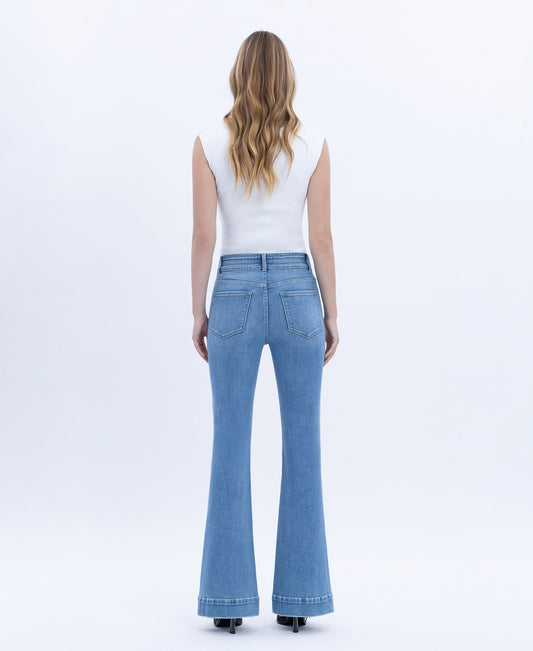 Back product images of Majestic Grace - High Rise Full Length Flare Jeans
