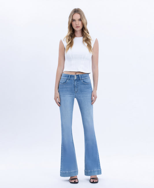 Front product images of Majestic Grace - High Rise Full Length Flare Jeans