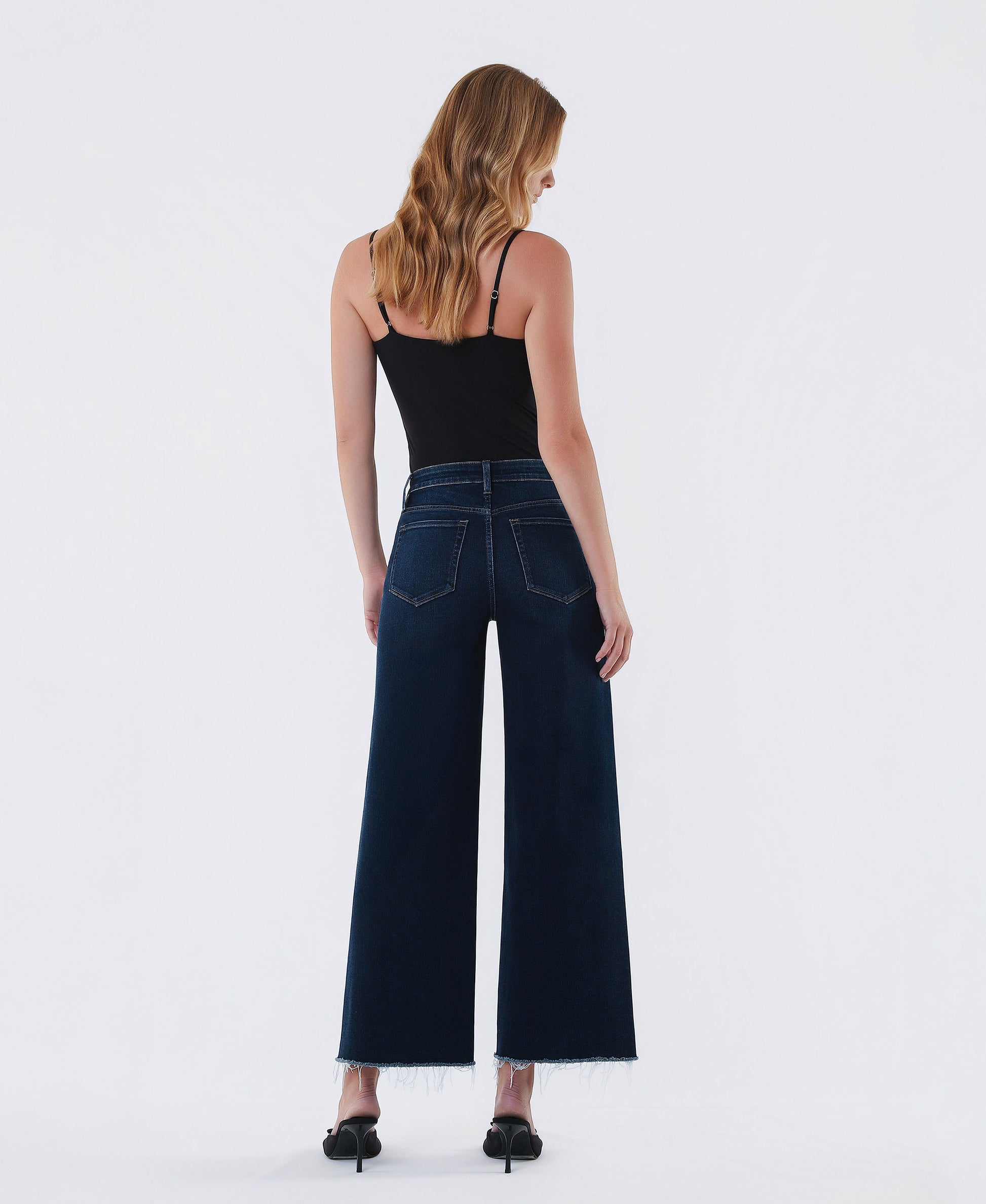 Back product images of Blissful Spring - High Rise Ankle Wide Leg Jeans