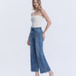 Left 45 degrees product image of Serendipity Light - High Rise Elastic Waistband Ankle Baggy Wide Leg Jeans