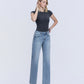 Right 45 degrees product image of Resplendent Wave - Mid Rise Slim Wide Leg Jeans