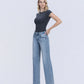 Left 45 degrees product image of Resplendent Wave - Mid Rise Slim Wide Leg Jeans