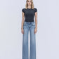 Front product images of Resplendent Wave - Mid Rise Slim Wide Leg Jeans