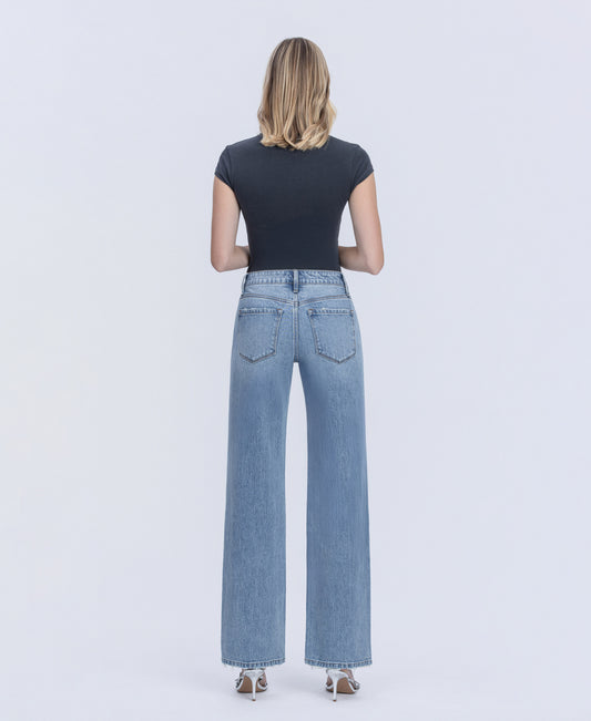 Back product images of Resplendent Wave - Mid Rise Slim Wide Leg Jeans