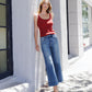 editorial image of Golden Aura - High Rise Trouser Hem Pin Tuck Ankle Wide Leg Jeans