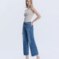 Left 45 degrees product image of Golden Aura - High Rise Trouser Hem Pin Tuck Ankle Wide Leg Jeans