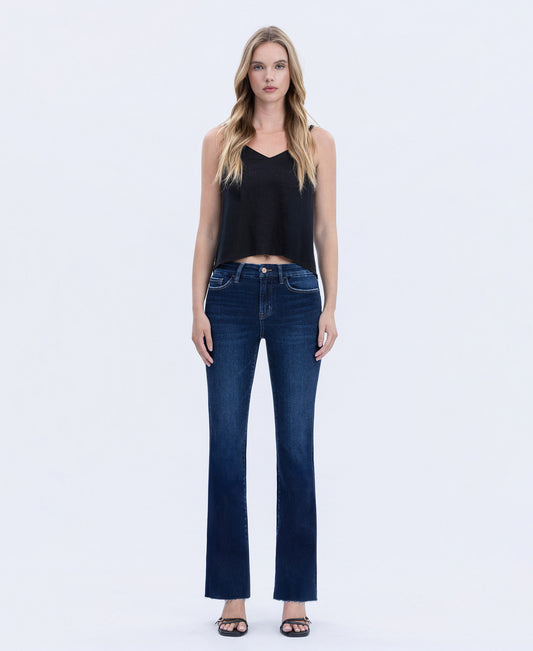 Front product images of Uplifted Gleam - High Rise Seamless WB Raw Hem Bootcut Jeans