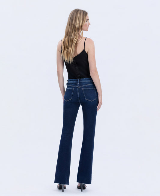 Back product images of Uplifted Gleam - High Rise Seamless WB Raw Hem Bootcut Jeans