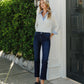editorial image of Glorious Joy - Mid Rise Ankle Slim Straight Jeans