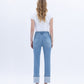 Back product images of Elegant Serenity - High Rise Rhinestone Cuffed Slim Straight Jeans