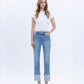 Front product images of Elegant Serenity - High Rise Rhinestone Cuffed Slim Straight Jeans