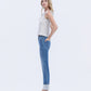 Left side product images of Radiant Dream - High Rise Rhinestone Cuffed Slim Straight Jeans