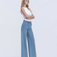 Right 45 degrees product image of Ethereal Promise - High Rise Tie Waist Crop Palazzo Jeans