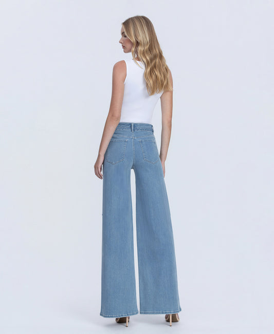 Back product images of Ethereal Promise - High Rise Tie Waist Crop Palazzo Jeans