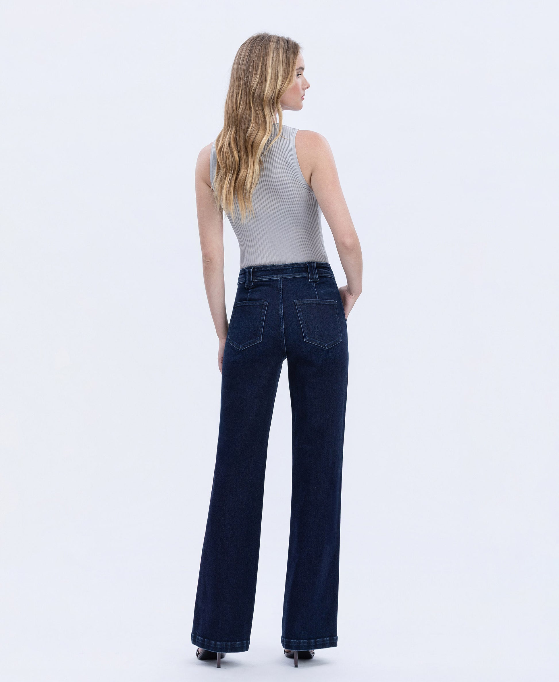 Back product images of Jubilant Reflections - Super High Rise Full Length Vintage Flare Jeans
