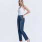 Left 45 degrees product image of Celestial Glow - High Rise Full Length Straight Jeans