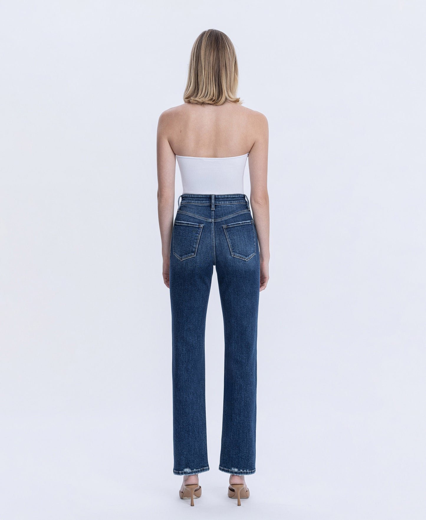 Back product images of Celestial Glow - High Rise Full Length Straight Jeans