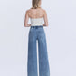 Back product images of Vibrant Essence - Super High Rise Elastic Waistband Wide Leg Jeans