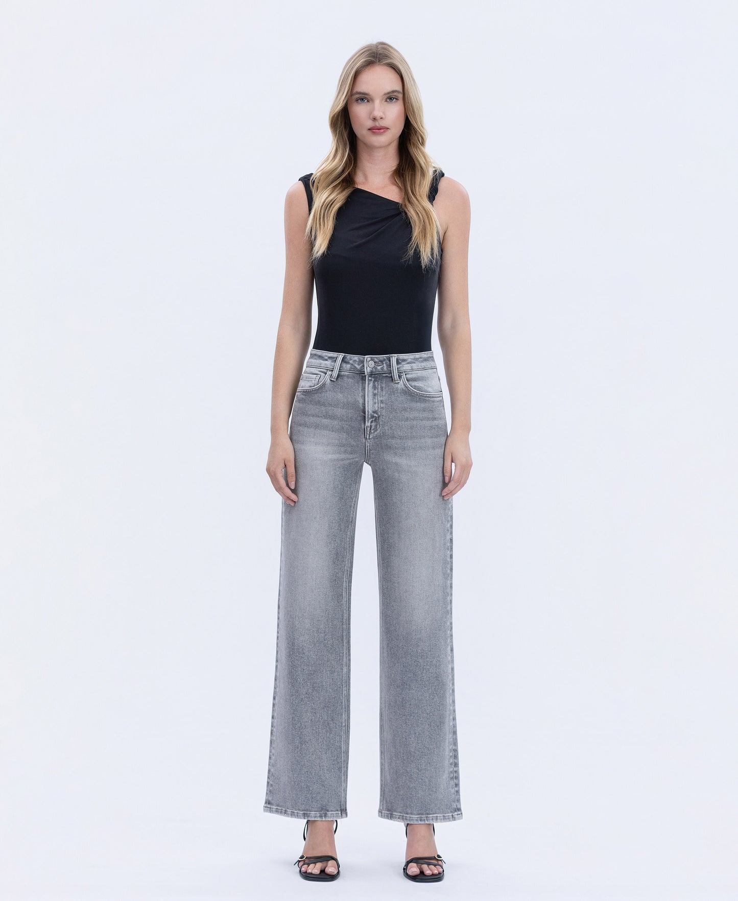 Front product images of Heavenly - High Rise Full Length Wide Leg Jeans