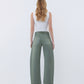 Back product images of Olive - Super High Rise Drawstring WB Wide Barrel Jeans