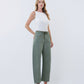 Right 45 degrees product image of Olive - Super High Rise Drawstring WB Wide Barrel Jeans