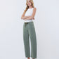 Left 45 degrees product image of Olive - Super High Rise Drawstring WB Wide Barrel Jeans