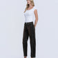 Left 45 degrees product image of 
Velvet Stone - High Rise Velvet Flocked Barrel Jeans