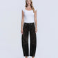 Front product images of 
Velvet Stone - High Rise Velvet Flocked Barrel Jeans