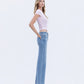 Right side product images of LT Stone Wash - Mid Rise Full Length Slim Wide Leg Jeans