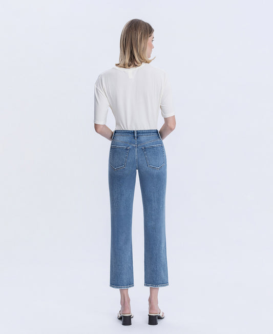 Back product images of Intimacy - High Rise Distressed Ankle Straight Jeans