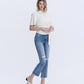 Right 45 degrees product image of Intimacy - High Rise Distressed Ankle Straight Jeans