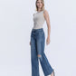 Left 45 degrees product image of Seduction - High Rise Distressed Wide Leg Jeans