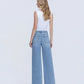 Back product images of Allure - High Rise Distressed Hem Wide Leg Jeans
