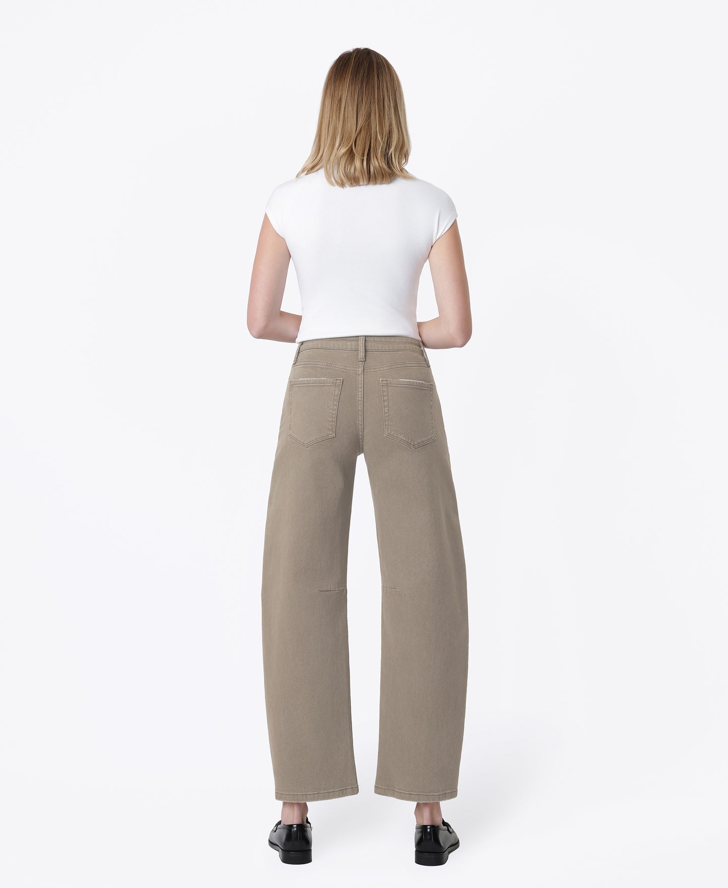 Back product images of Ash - High Rise Darted Ankle Wide Barrel Jeans
