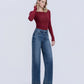 Right 45 degrees product image of Celestial - Super High Rise Trouser Hem Baggy Wide Leg Jeans