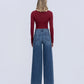 Back product images of Celestial - Super High Rise Trouser Hem Baggy Wide Leg Jeans