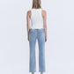 Back product images of Beautiful Goddess - High Rise Pearl & Rhinestone Straight Jeans