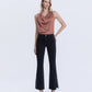 Black - High Rise Pearl Embellished Bootcut Jeans