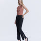 Black - High Rise Pearl Embellished Bootcut Jeans