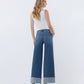 Back product images of Serene Bloom - High Rise Slant Pocket Cuffed Ankle Wide Leg Jeans