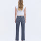 Back product images of Gray - Mid Rise Seamless WB Ankle Straight Jeans