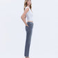 Right side product images of Gray - Mid Rise Seamless WB Ankle Straight Jeans