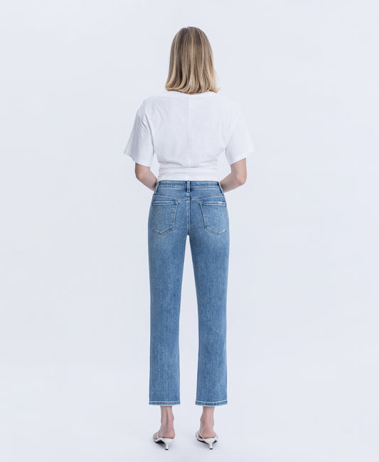 Back product images of Zestful Symphony - Mid Rise Ankle Slim Straight Jeans