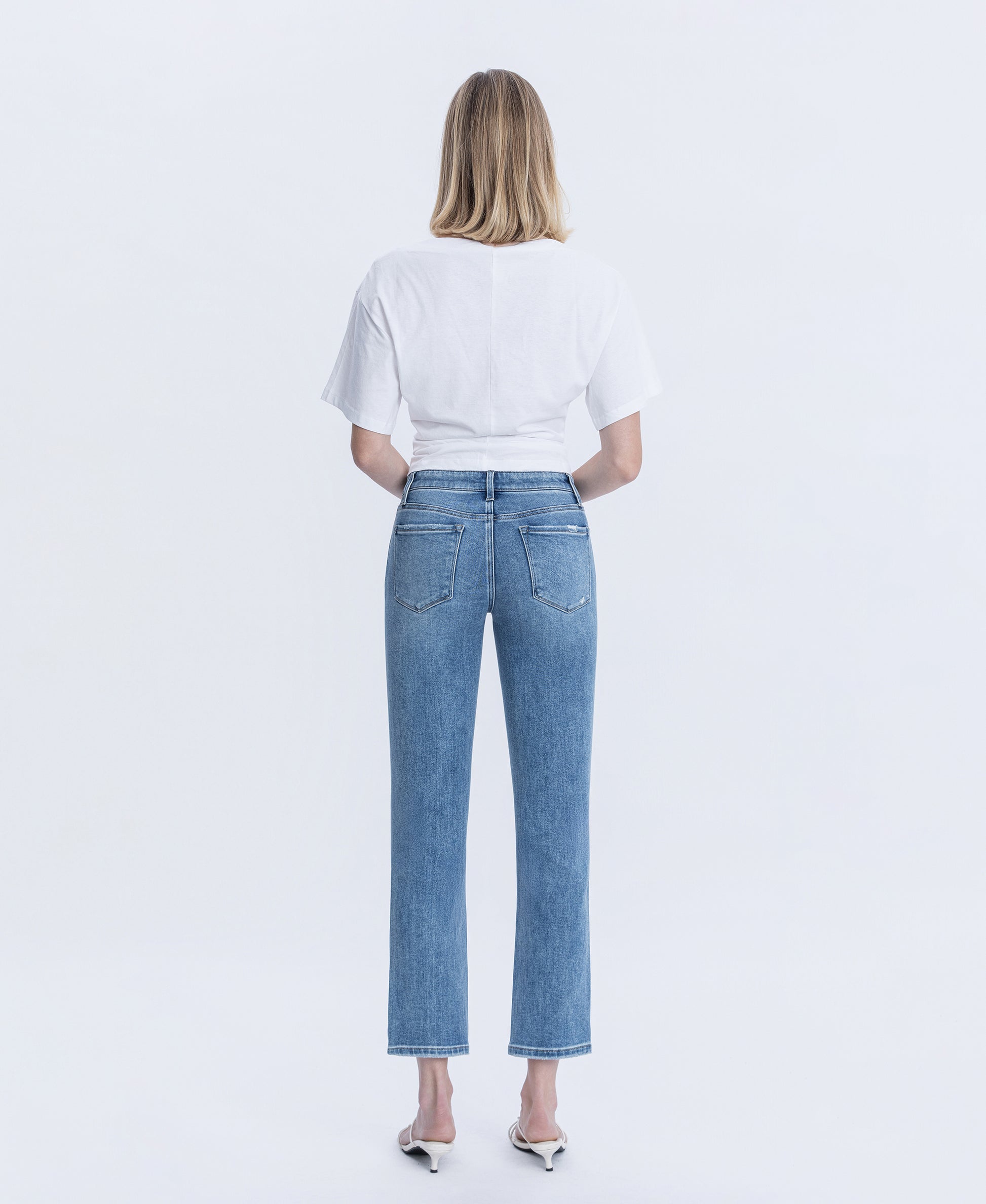 Back product images of Zestful Symphony - Mid Rise Ankle Slim Straight Jeans