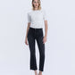 Front product images of Black - High Rise Raw Hem Ankle Bootcut Jeans
